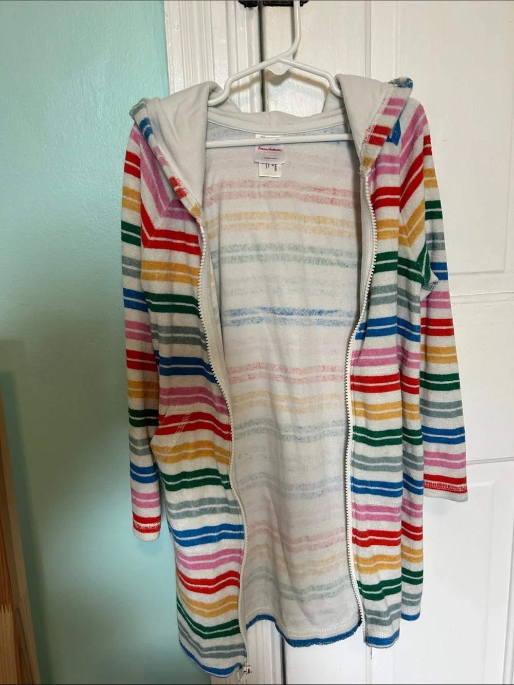 Hanna Andersson Rainbow Striped Terry Pool Zip Cover up